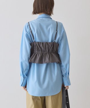 AMERICAN HOLIC 【2点セット・イージーケア】ビスチェ＋シャツ Sax