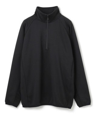 UNFILO MENS 【男女兼用】ナイロン裏毛 ハーフジップ ブラック