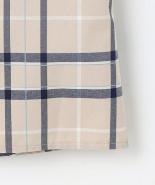 J.PRESS LADIES 【洗える】コンパクトチェック スタンドカラー ブラウス ベージュチェック系