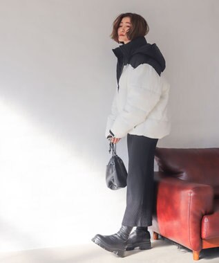 WEGO 【25年秋冬新作/ユニセックス着用ITEM/SMLサイズ展開】2WAYパファーブルゾン ホワイト