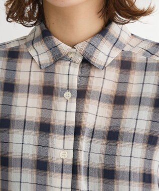 Green Parks カシュクールシアーシャツ Ivory