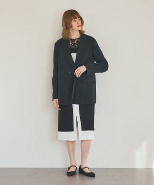 GRACE CONTINENTAL レースコンビバイカラーワンピース ブラック