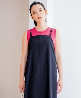 組曲 【洗える・アンサンブル対応】MINAノースリーブ ニット オールドローズ系