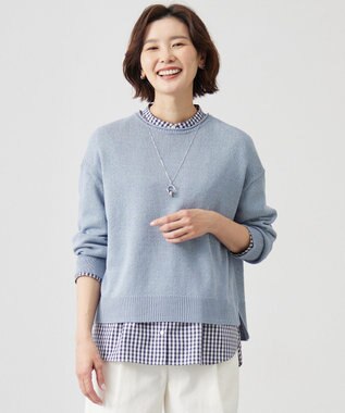 J.PRESS LADIES S 【洗える】DRY COMFORT ニット ブルー系