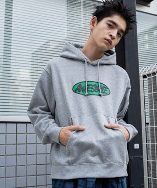 WEGO 【ユニセックス着用ITEM】リラックスフィットオーバルロゴパーカー 杢グレー