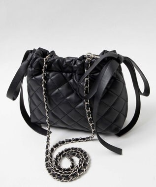 WEGO サイドリボンキルティングショルダー ブラック