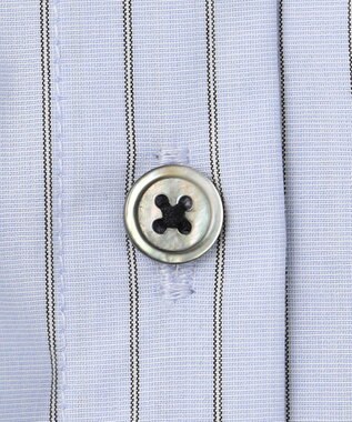 UNFILO L ボリュームスリーブ クロップドシャツ ブルーストライプ