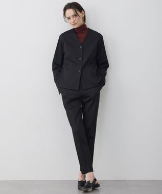 ICB L 【CLASSY.掲載・裏起毛】 ウォームサテン スティックパンツ ブラック系