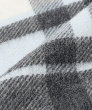 23区 カシミヤ マフラー ブラック×スカイブルー