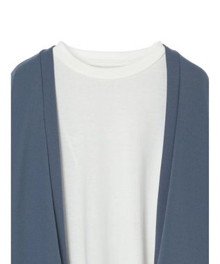 CRAFT STANDARD BOUTIQUE 梨地カットカーディガン＋ＬＳ　ＴＥＥーＳＥＴ Blue