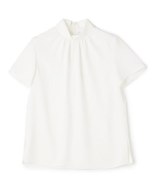 BEIGE， EVA / ハイネックハーフスリーブブラウス White