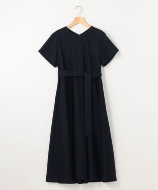 組曲 【洗える・共布ベルト付き】ナチュラル サマードレス ネイビー系