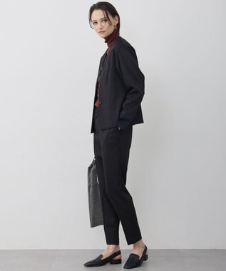 ICB L 【CLASSY.掲載・裏起毛】 ウォームサテン スティックパンツ ブラック系