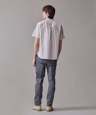 J.PRESS MEN 風が通るシアサッカーの清涼感【吸水速乾 / 高通気性】【クールマックス】サッカ－マルチストライプ シャツ / バンドカラー アイボリー系1