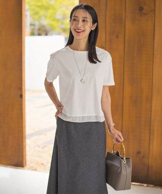 J.PRESS LADIES カーブパール ネックレス シルバー系