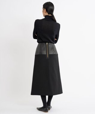 23区 【エステータ】レザードッキング スカート ブラック系