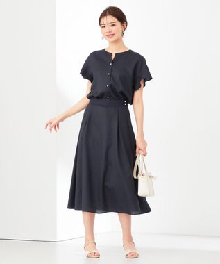 ANY SIS 【美人百花6月号掲載】スムージーポリエステル スカート ネイビー