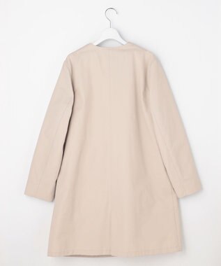 J.PRESS LADIES S 【2way】VINAジェットオックス ノーカラー コート グレージュ系