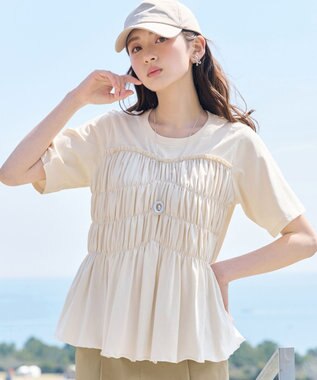 Tiaclasse シャーリングカットソートップス