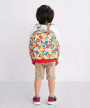 MIKI HOUSE HOT BISCUITS 【Mサイズ】 ロゴ総柄 リュック マルチカラー