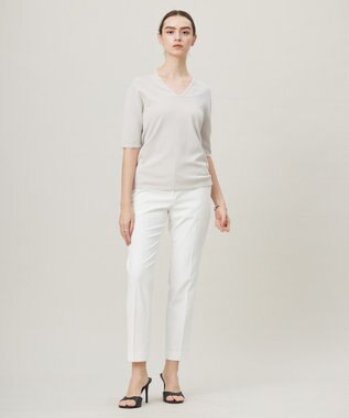 ICB 【洗える】シンセティックハイゲージ 半袖ニット トープ系