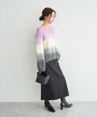 YECCA VECCA グラデーションシャギーニット Lavender