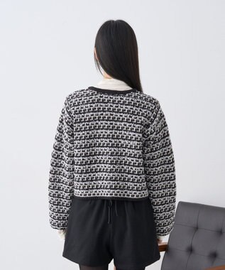 earth music&ecology ニットツイードジャケット Black