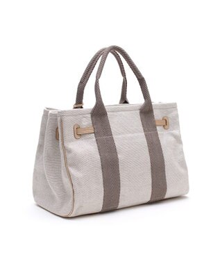 A.D.M.J. 【ファブリック】リネンラメクロス/前金具付トート32cm(Dカン＋)リネンラメクロス/前金具付トート40cm(Dカン＋) SILVER