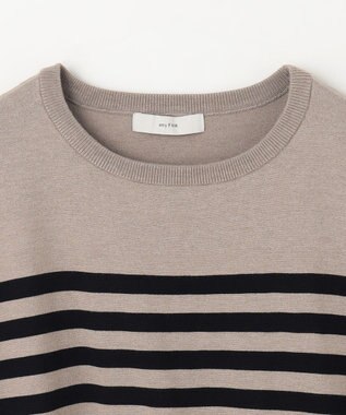 ANY 【洗濯機可】ボーダーニット モカ×クロ