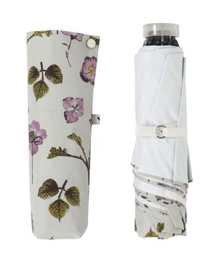 MOONBAT 【晴雨兼用/ 一級遮光/UV99％】フワクール (Fuwacool) 折りたたみ日傘 フワクールホワイト  ボタニカル 軽量 ペールピンク