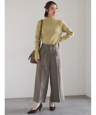 Te chichi モールリブスタンドネックニット グリーン