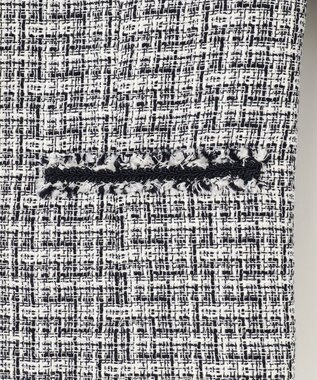 ANY ファンシーラメツイード ノーカラージャケット ホワイト系3