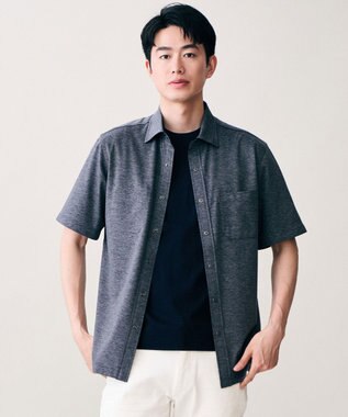 JOSEPH ABBOUD 【キングサイズ・ジャージー素材・ストレッチ】バーシブルジャージー シャツ ネイビー系2
