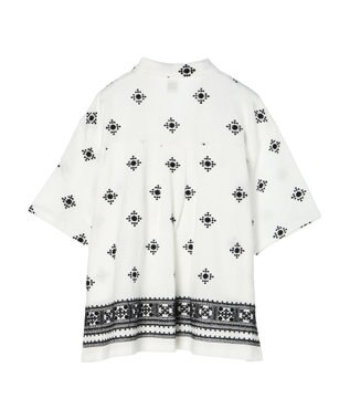 CRAFT STANDARD BOUTIQUE パネル刺繍開襟シャツ Off White