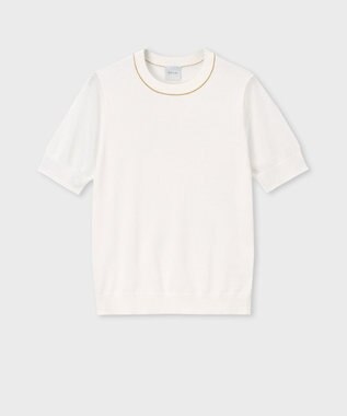 Paul Smith 【洗える】シアー コンビネーション ニット ホワイト