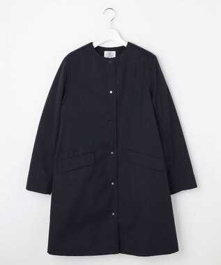 J.PRESS LADIES S 【2way】VINAジェットオックス ノーカラー コート ネイビー系