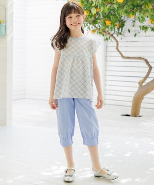 組曲 KIDS 【150-160㎝】 サマーチェックチュニック オフホワイト