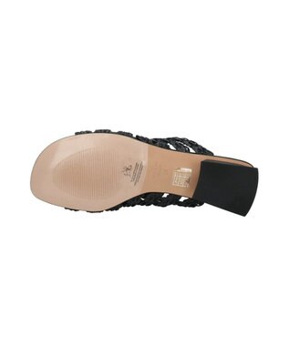 INTER-CHAUSSURES 【ANGEL ALARCON】ローヒールラフィアサンダル ブラック雑材