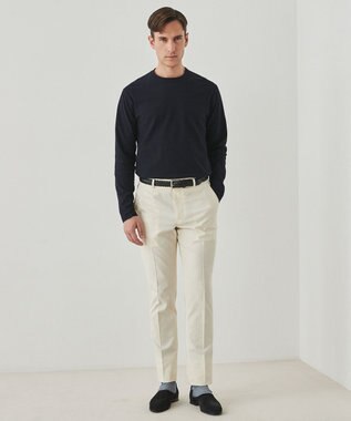 GOTAIRIKU ジャケットのインナーに最適【WEB&一部店舗限定】キレイ目 鹿の子 ビズ長袖Tシャツ ネイビー系