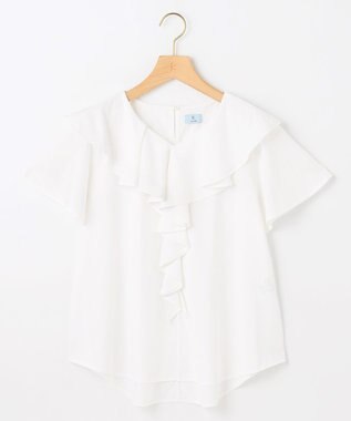 組曲 L ブラウスライクラッフル カットソー アイボリー系