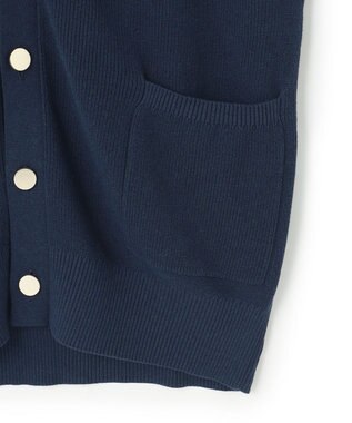 J.PRESS YORK STREET 【UNISEX】Vネックコットン カーディガン ネイビー系