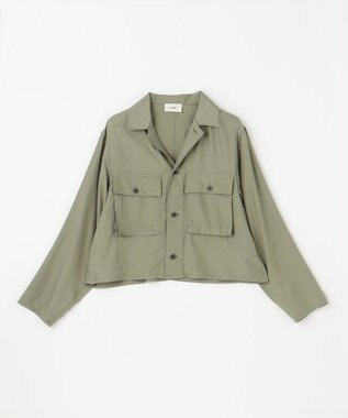 NAVE 【ReNAVE・セットアップ可/洗える/UVケア/接触冷感】フィブリルシャンブレー オープンカラーシャツ カーキ系