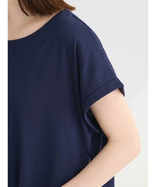 Green Parks 脇プリーツドッキングチュニック Navy