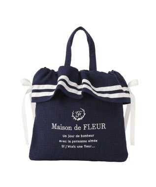 Maison de FLEUR マリンダブルリボン２Ｗａｙトートバッグ Navy