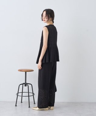 earth music&ecology レースイージーパンツ Black