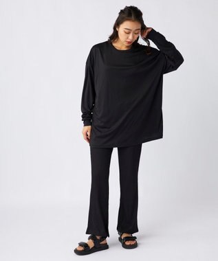 OP／FILA 【Ocean Pacific】ラッシュガードロングボトム付き タンクトップデザイン水着4点セット ブラック