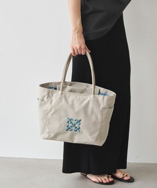 russet 【モノグラム刺繍】コーデュラナイロントートバッグ（CE-1776） L.Greige