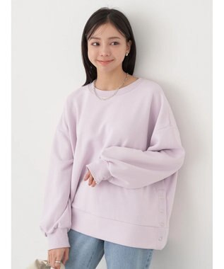 earth music&ecology サイドボタンダンボールプルオーバー