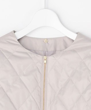 J.PRESS LADIES S 【2way】VINAジェットオックス ノーカラー コート グレージュ系