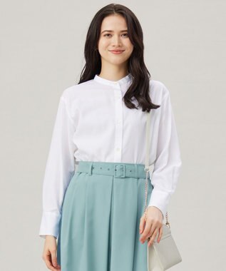 【洗える】SOMELOSバンドカラー ブラウス